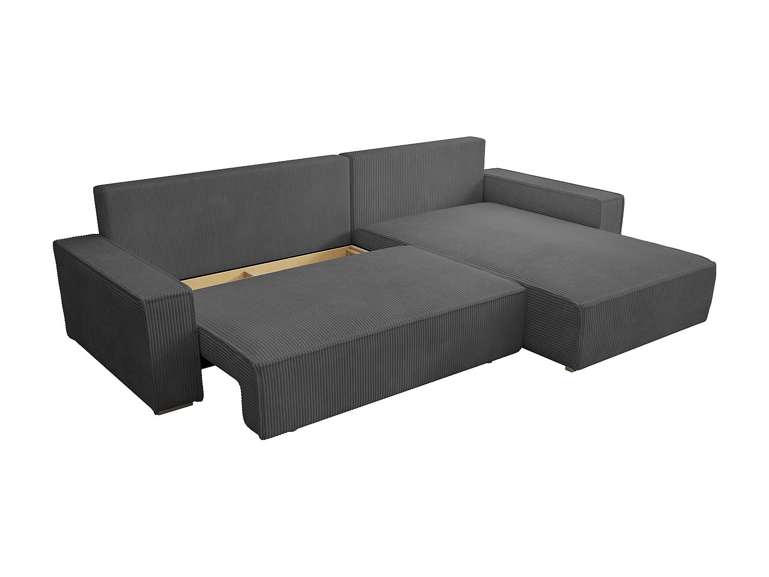 ECKSOFA Alice mit Bettkasten und Schlaffunktion, Cordstoff in L-Form