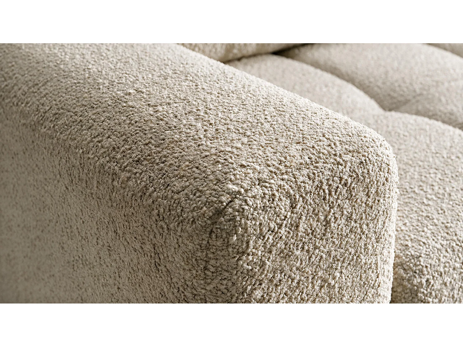 ECKSOFA Ovia mit Bettkasten und Schlaffunktion, Bouclé-Stoff in L-Form