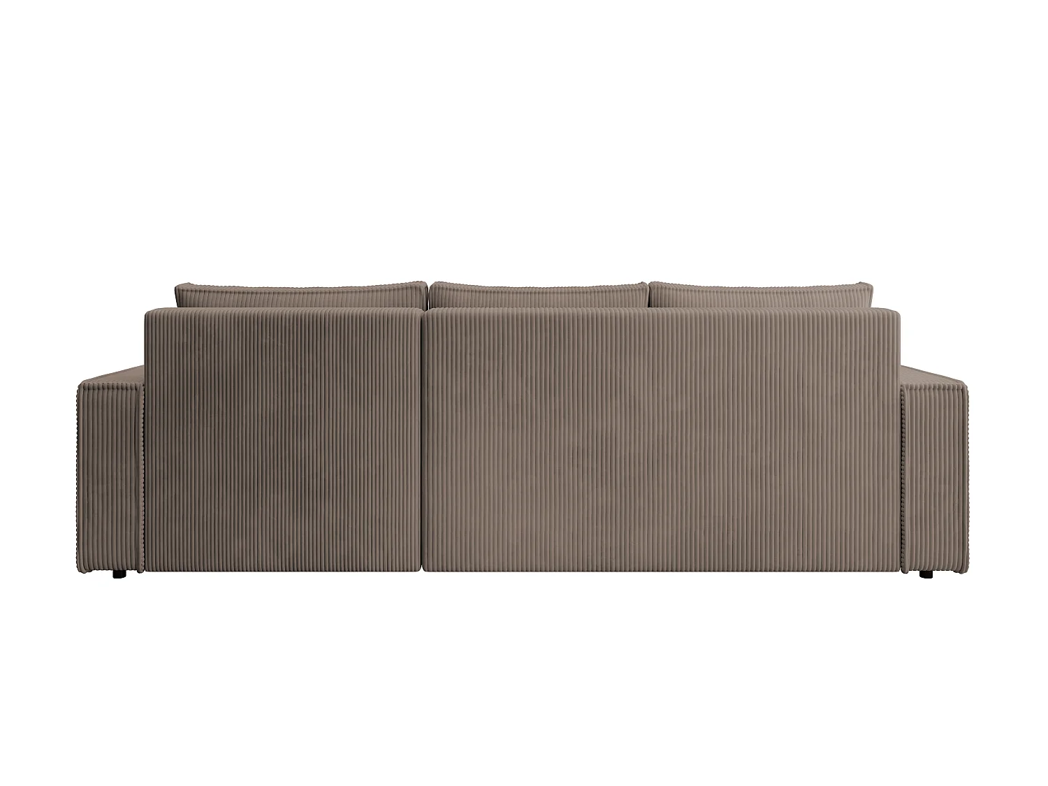 ECKSOFA CUDDY L, Eckcouch in L-Form mit Schlaffunktion und Bettkasten, Farbe: Braun, Cordstoff, Ottomane Rechts