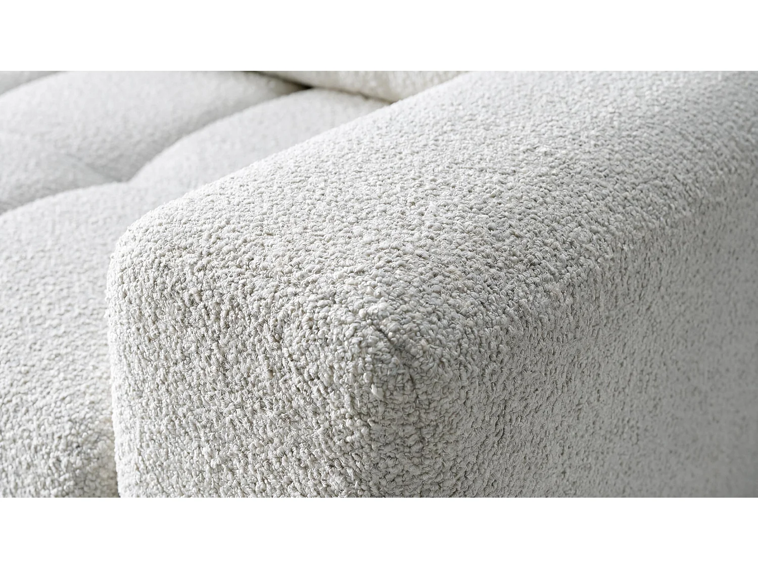 ECKSOFA Ovia mit Bettkasten und Schlaffunktion, Bouclé-Stoff in L-Form