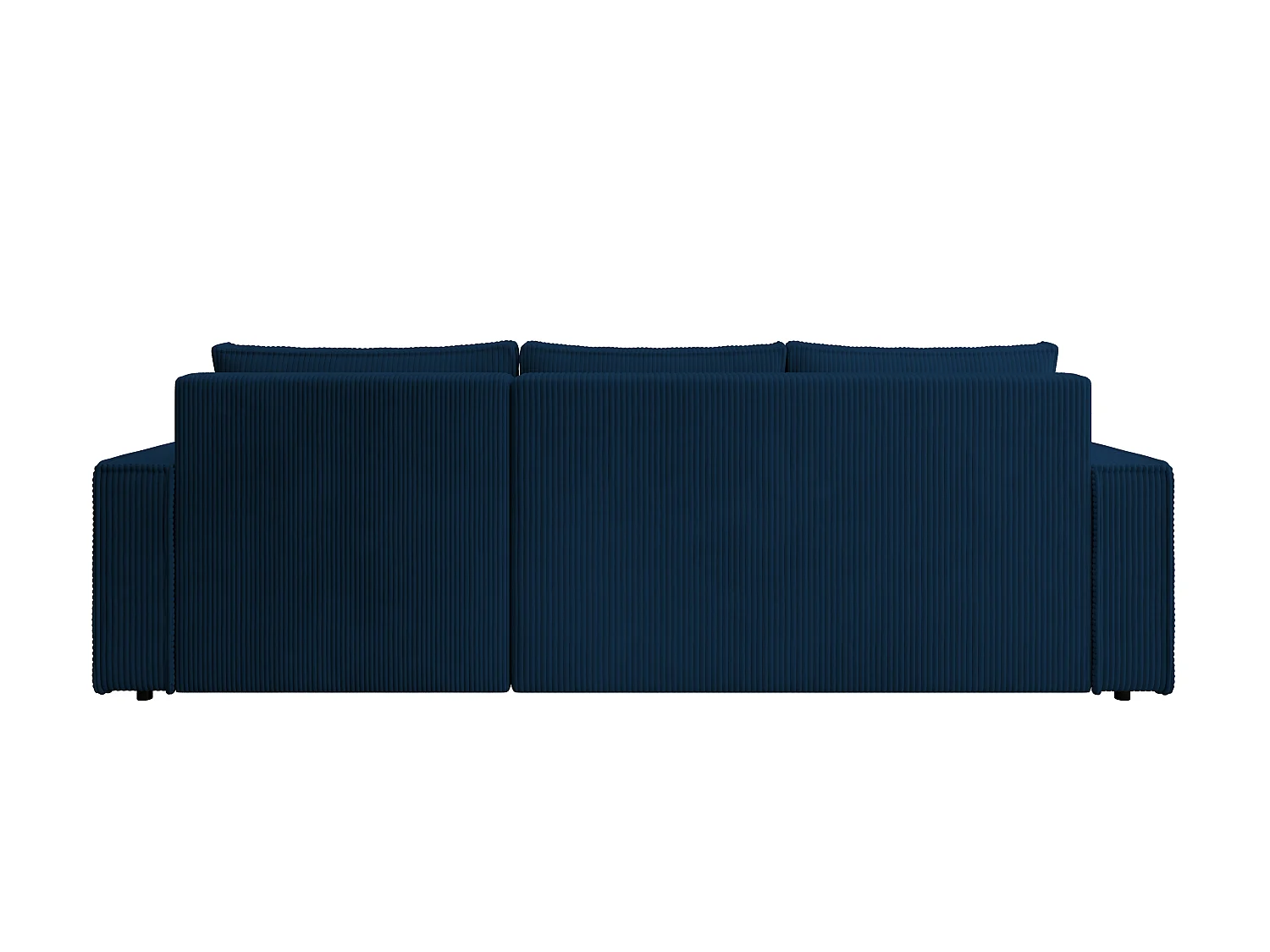 ECKSOFA CUDDY L, Eckcouch in L-Form mit Schlaffunktion und Bettkasten, Farbe: Blau, Cordstoff, Ottomane Rechts