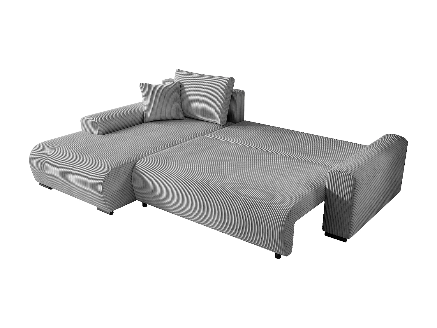 ECKSOFA Nelly mit Bettkasten und Schlaffunktion, Cordstoff in L-Form