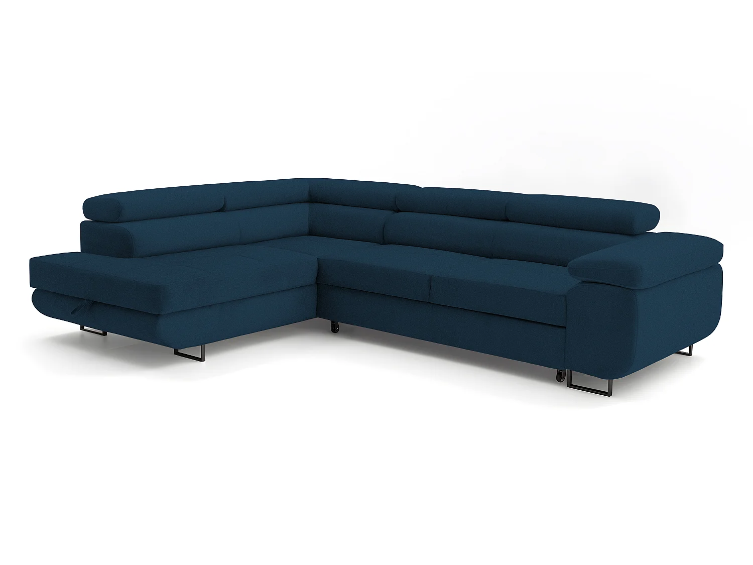 ECKSOFA Velmo mit Bettkasten und Schlaffunktion, verstellbaren Kopfstützen, in L-Form