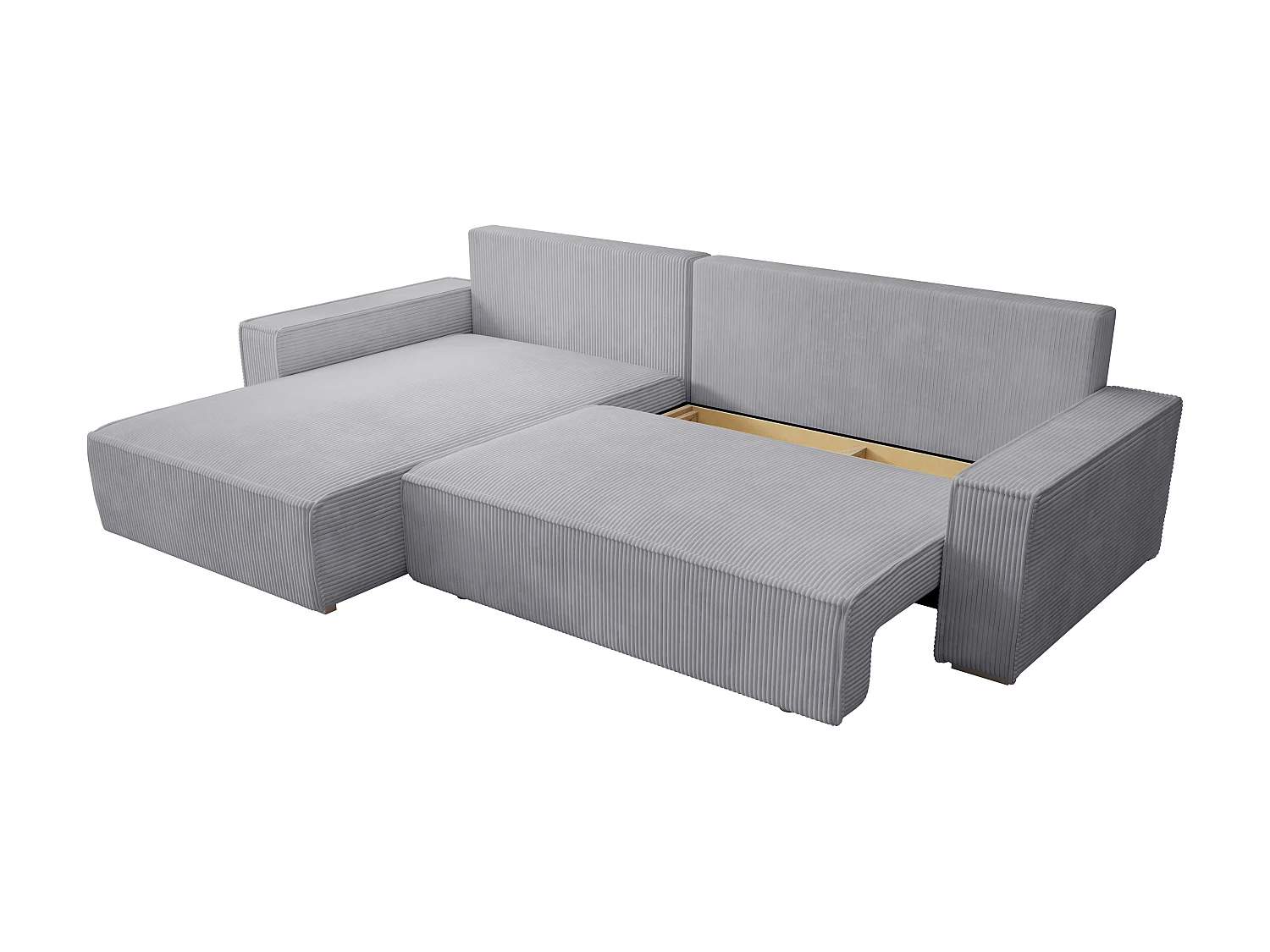 ECKSOFA Alice mit Bettkasten und Schlaffunktion, Cordstoff in L-Form