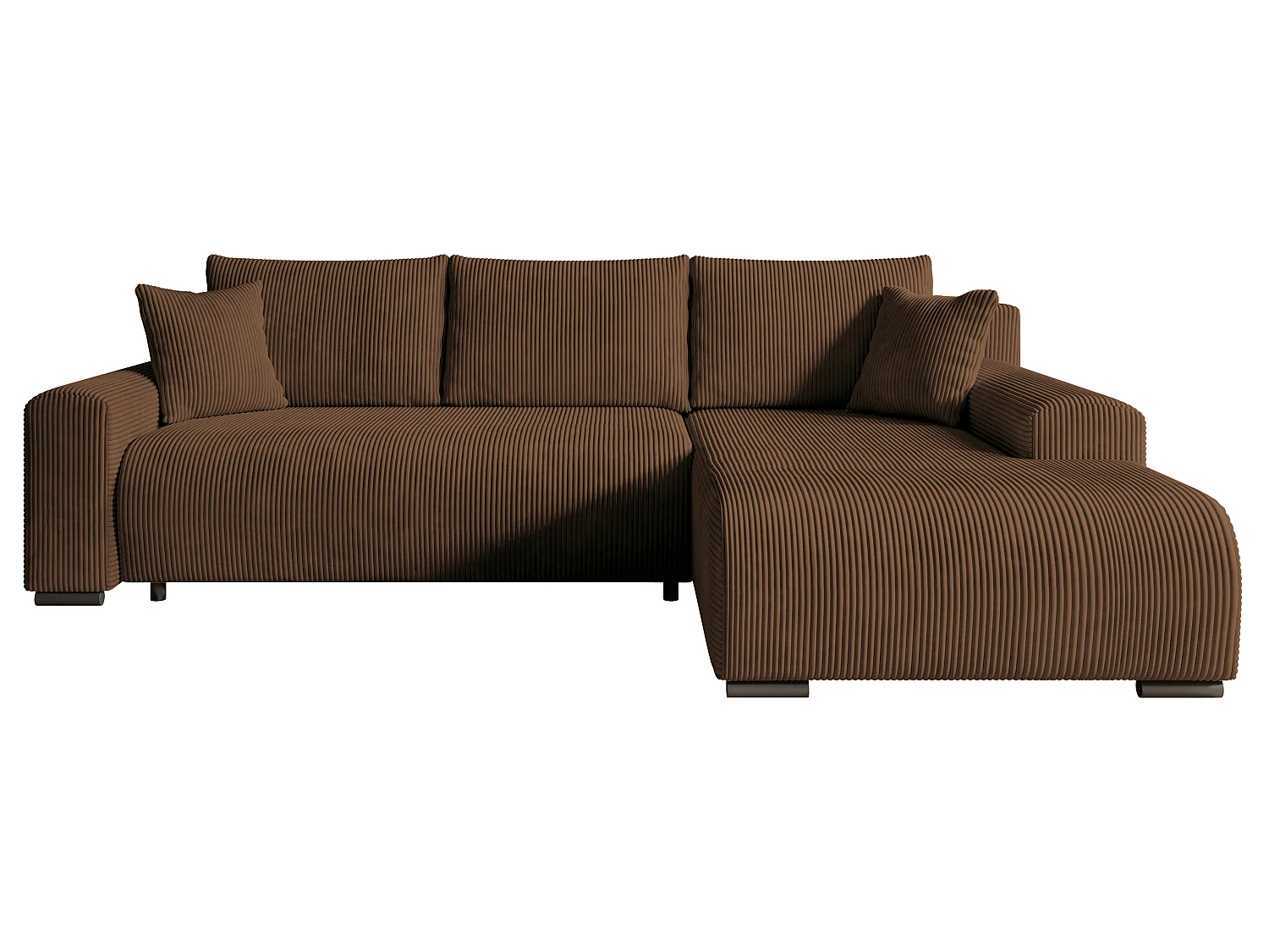 ECKSOFA Nelly mit Bettkasten und Schlaffunktion, Cordstoff in L-Form
