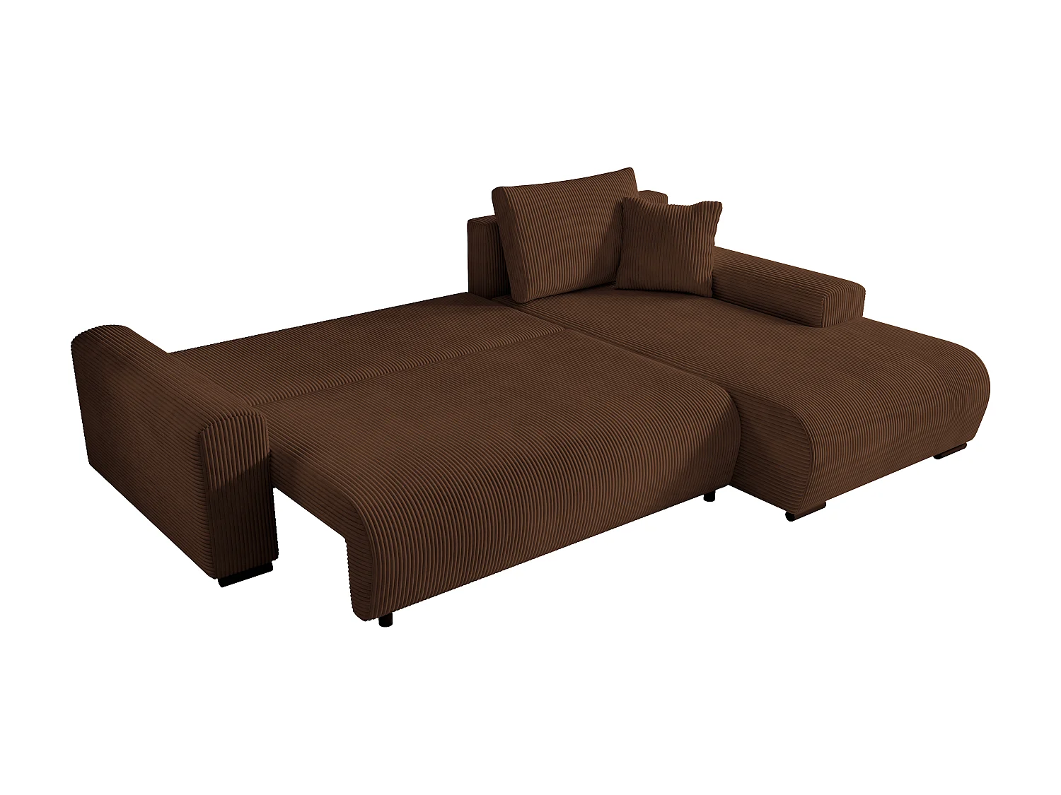 ECKSOFA Nelly mit Bettkasten und Schlaffunktion, Cordstoff in L-Form