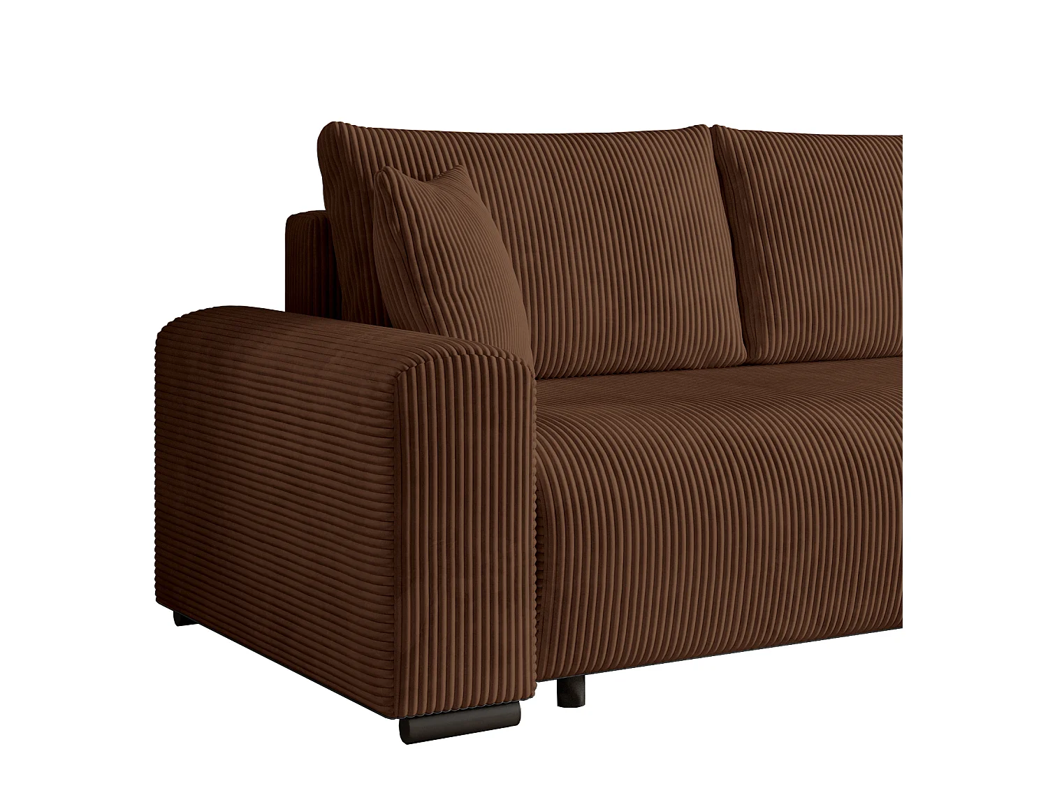 ECKSOFA Nelly mit Bettkasten und Schlaffunktion, Cordstoff in L-Form
