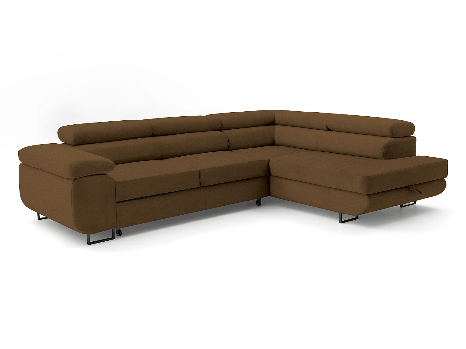 ECKSOFA Velmo mit Bettkasten und Schlaffunktion, verstellbaren Kopfstützen, in L-Form