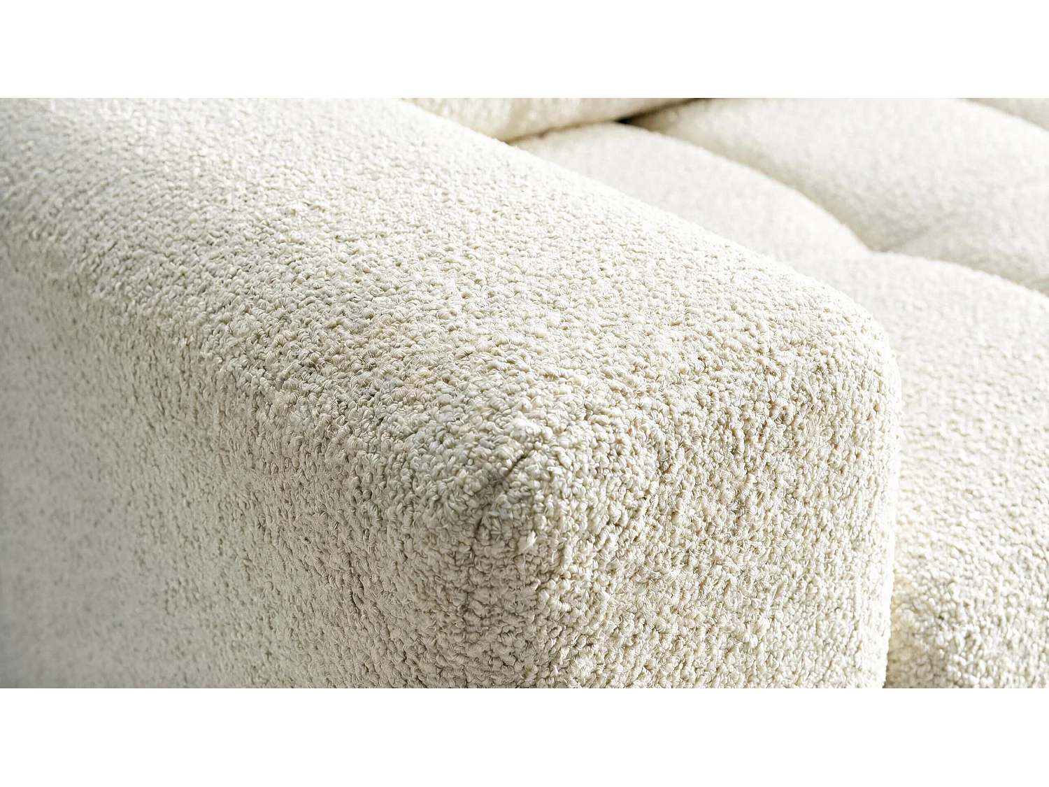 ECKSOFA Ovia mit Bettkasten und Schlaffunktion, Bouclé-Stoff in L-Form