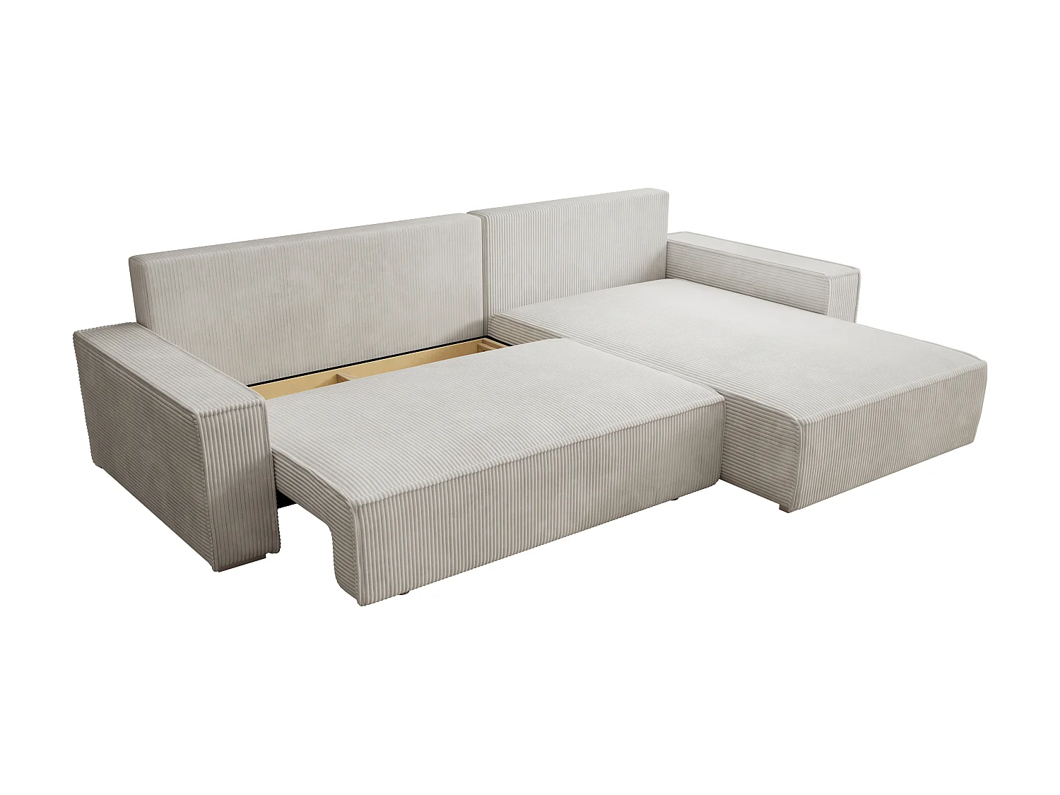 ECKSOFA Alice mit Bettkasten und Schlaffunktion, Cordstoff in L-Form