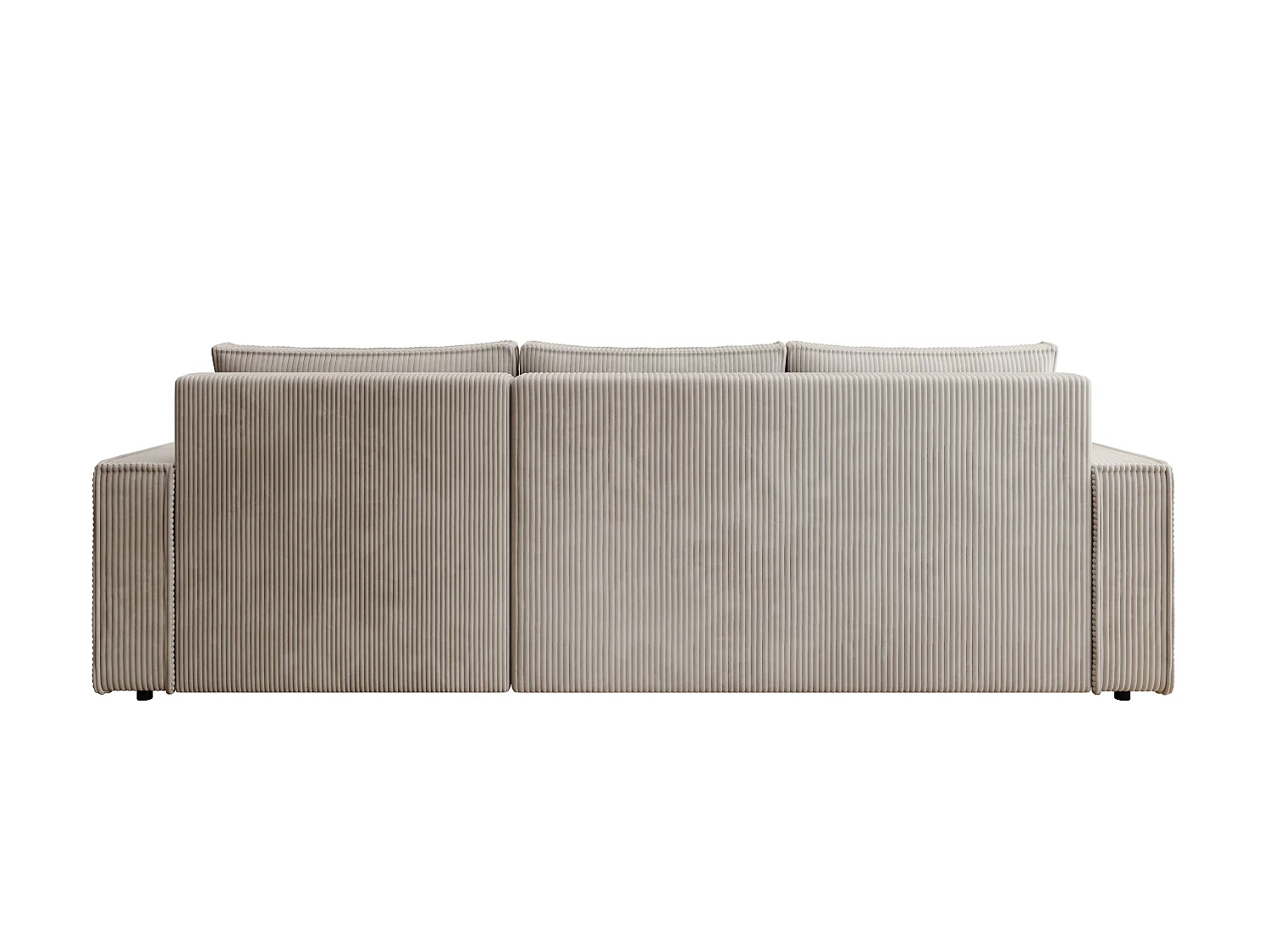ECKSOFA CUDDY L, Eckcouch in L-Form mit Schlaffunktion und Bettkasten, Farbe: Hellgrau, Cordstoff, Ottomane Rechts