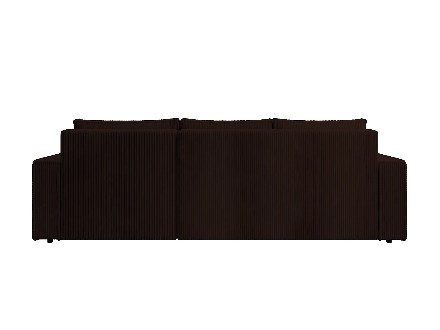 ECKSOFA CUDDY L, Eckcouch in L-Form mit Schlaffunktion und Bettkasten, Farbe: Dunkelbraun, Cordstoff, Ottomane Rechts