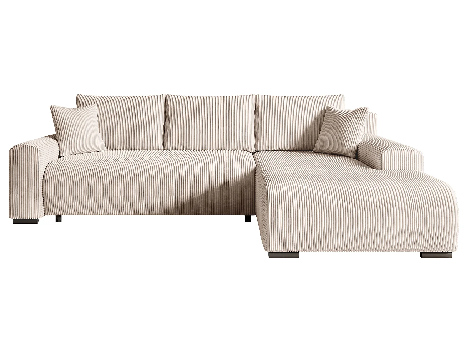 ECKSOFA Nelly mit Bettkasten und Schlaffunktion, Cordstoff in L-Form