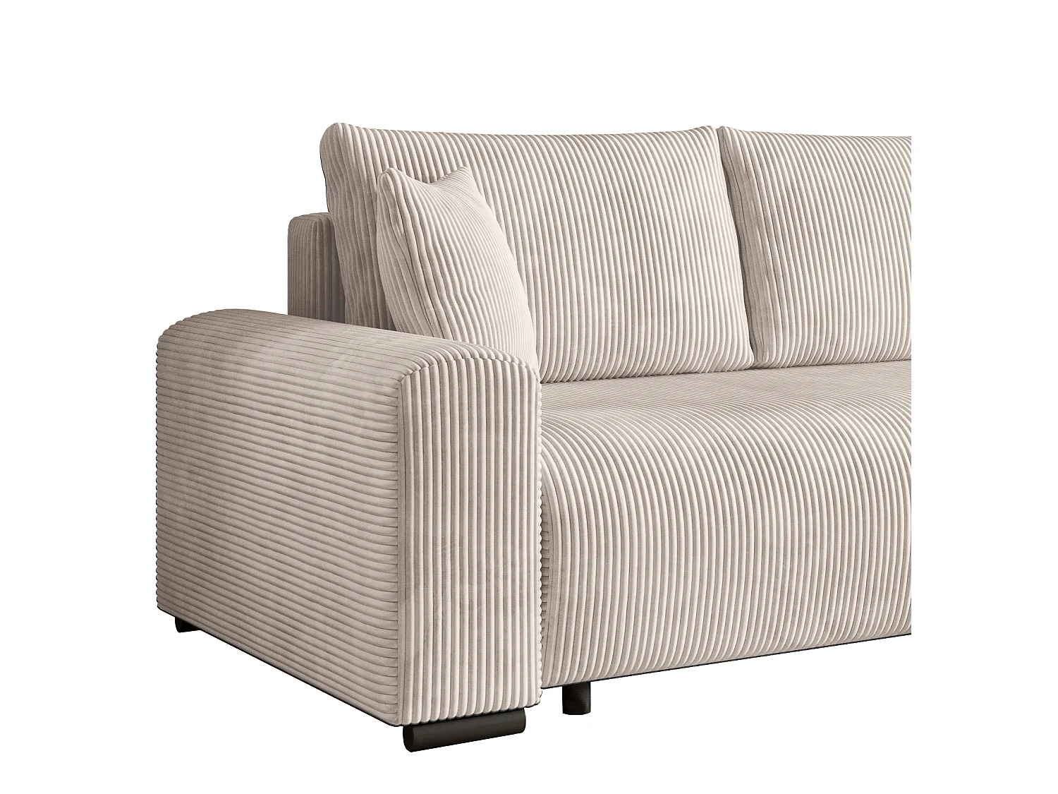 ECKSOFA Nelly mit Bettkasten und Schlaffunktion, Cordstoff in L-Form