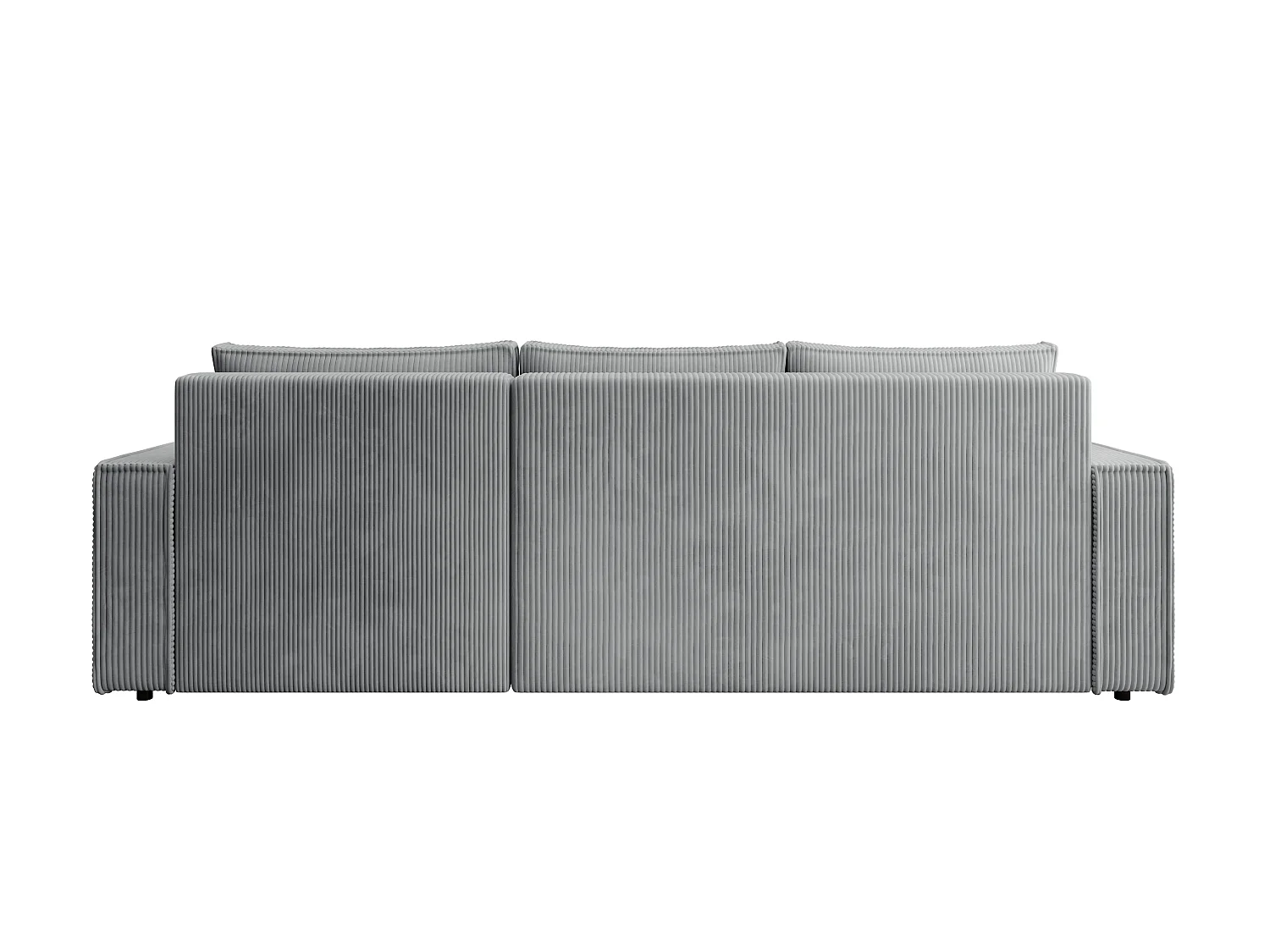 ECKSOFA CUDDY L, Eckcouch in L-Form mit Schlaffunktion und Bettkasten, Farbe: Grau, Cordstoff, Ottomane Rechts