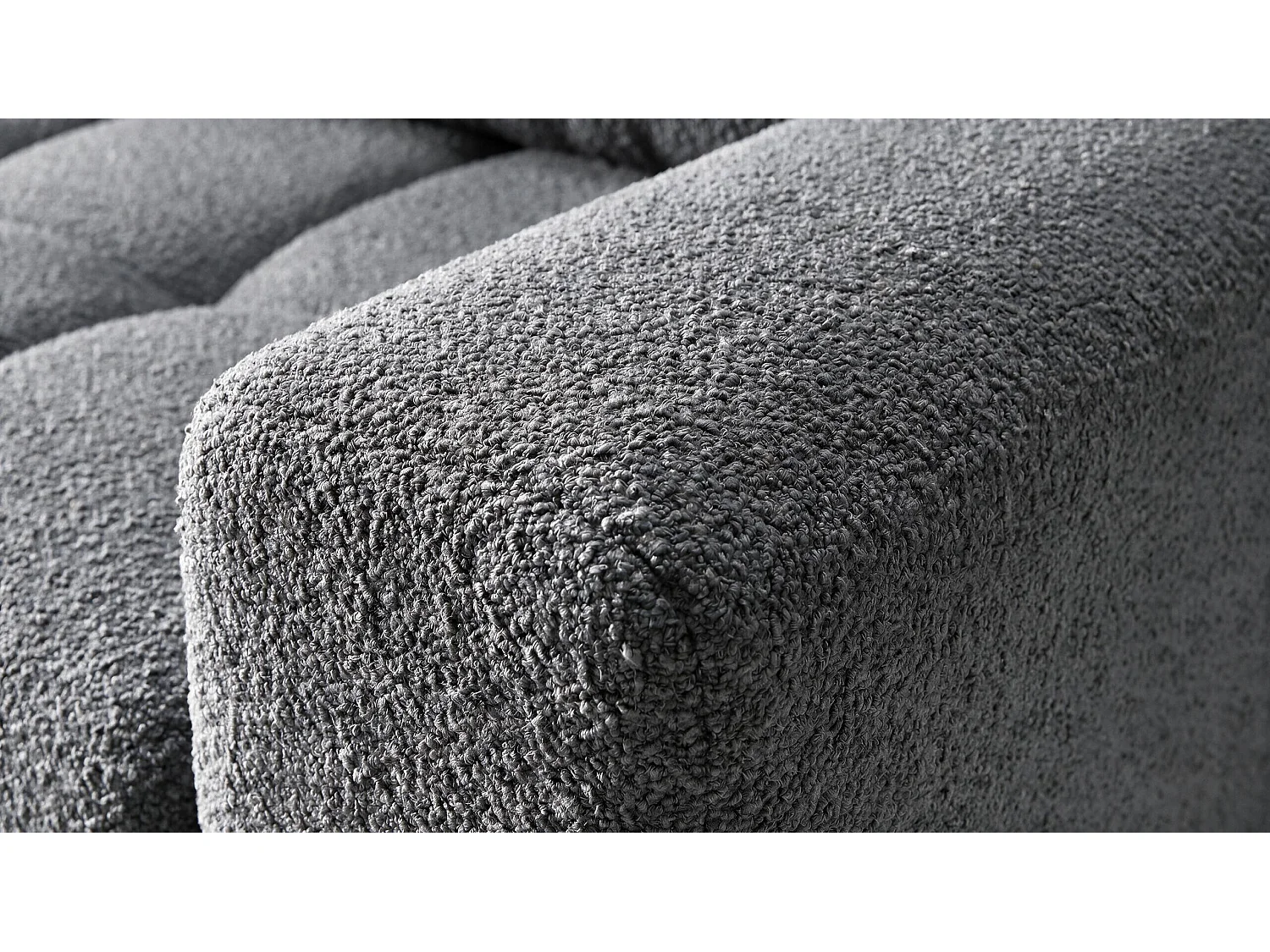 ECKSOFA Ovia mit Bettkasten und Schlaffunktion, Bouclé-Stoff in L-Form