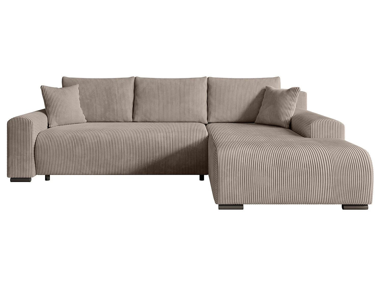 ECKSOFA Nelly mit Bettkasten und Schlaffunktion, Cordstoff in L-Form