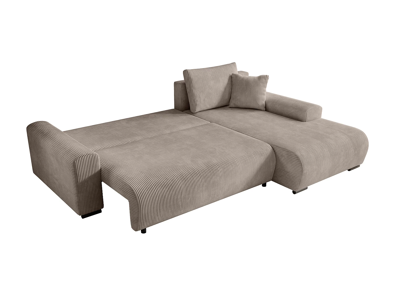 ECKSOFA Nelly mit Bettkasten und Schlaffunktion, Cordstoff in L-Form