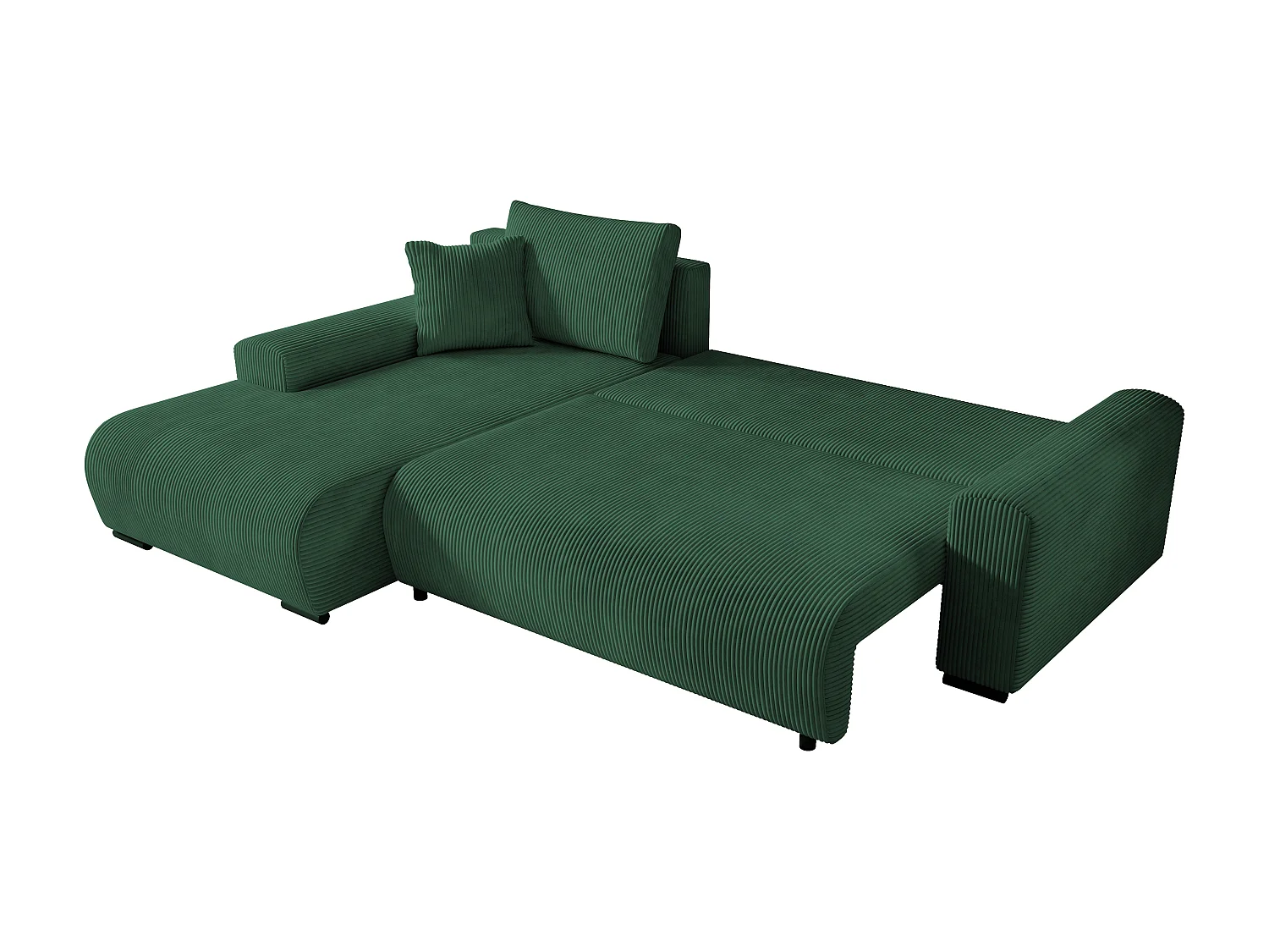 ECKSOFA Nelly mit Bettkasten und Schlaffunktion, Cordstoff in L-Form