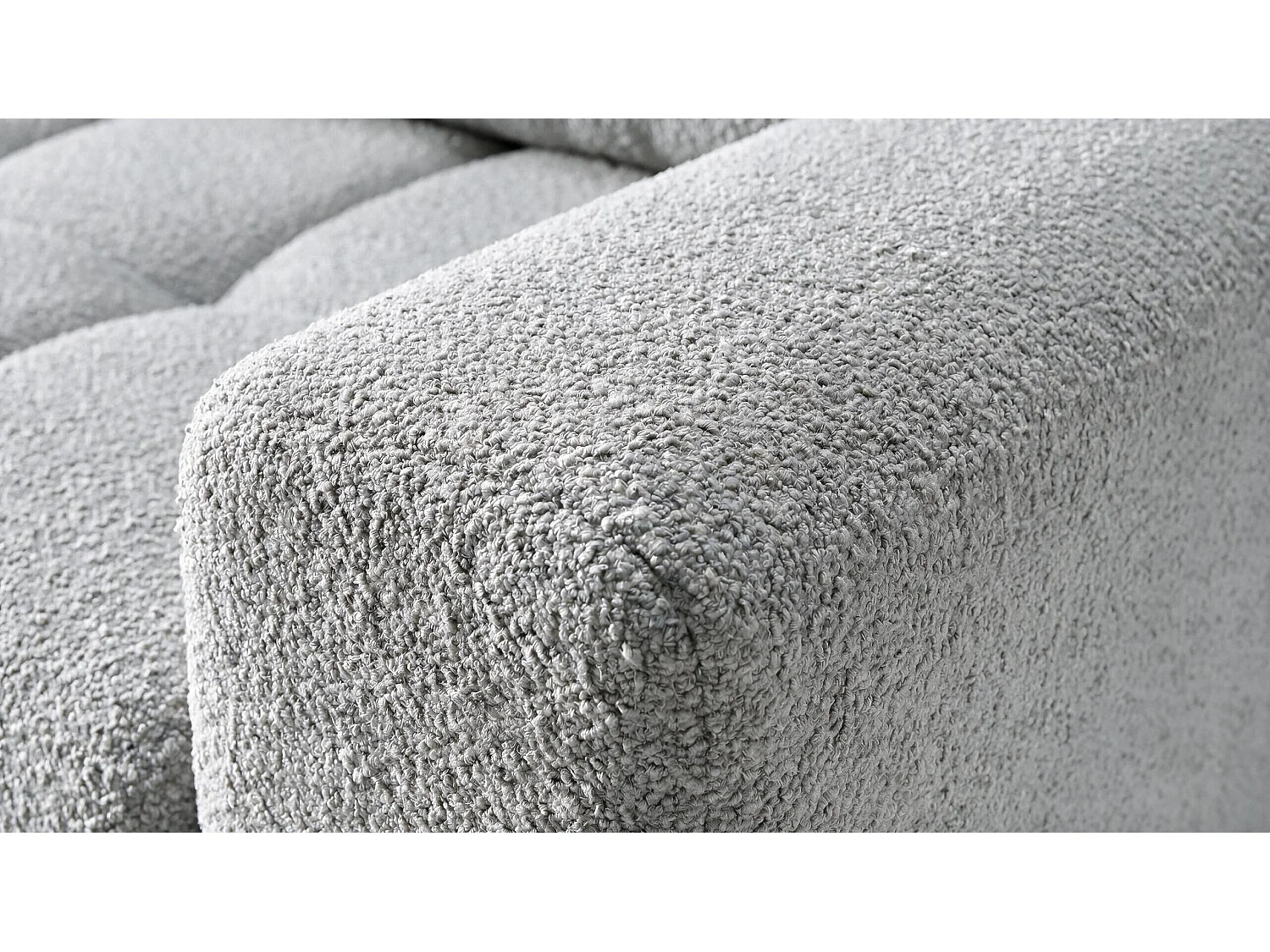 ECKSOFA Ovia mit Bettkasten und Schlaffunktion, Bouclé-Stoff in L-Form