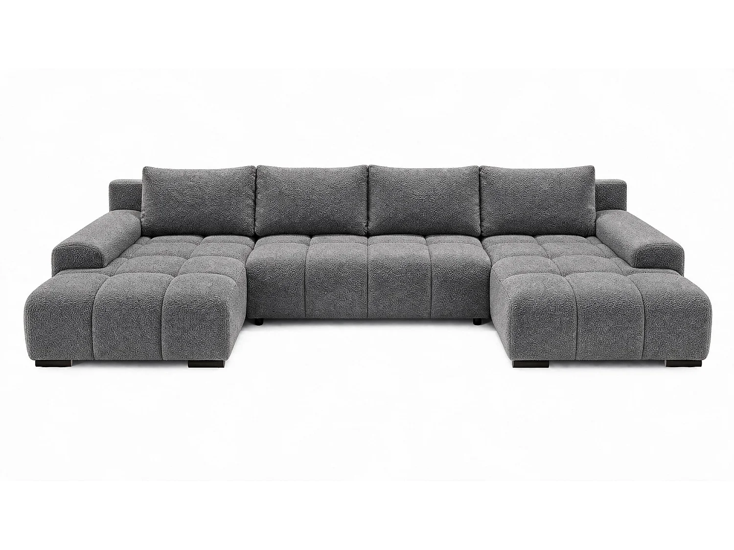 WOHNLANDSCHAFT OVIA U mit Bettkasten und Schlaffunktion, Bouclé-Stoff in U-Form