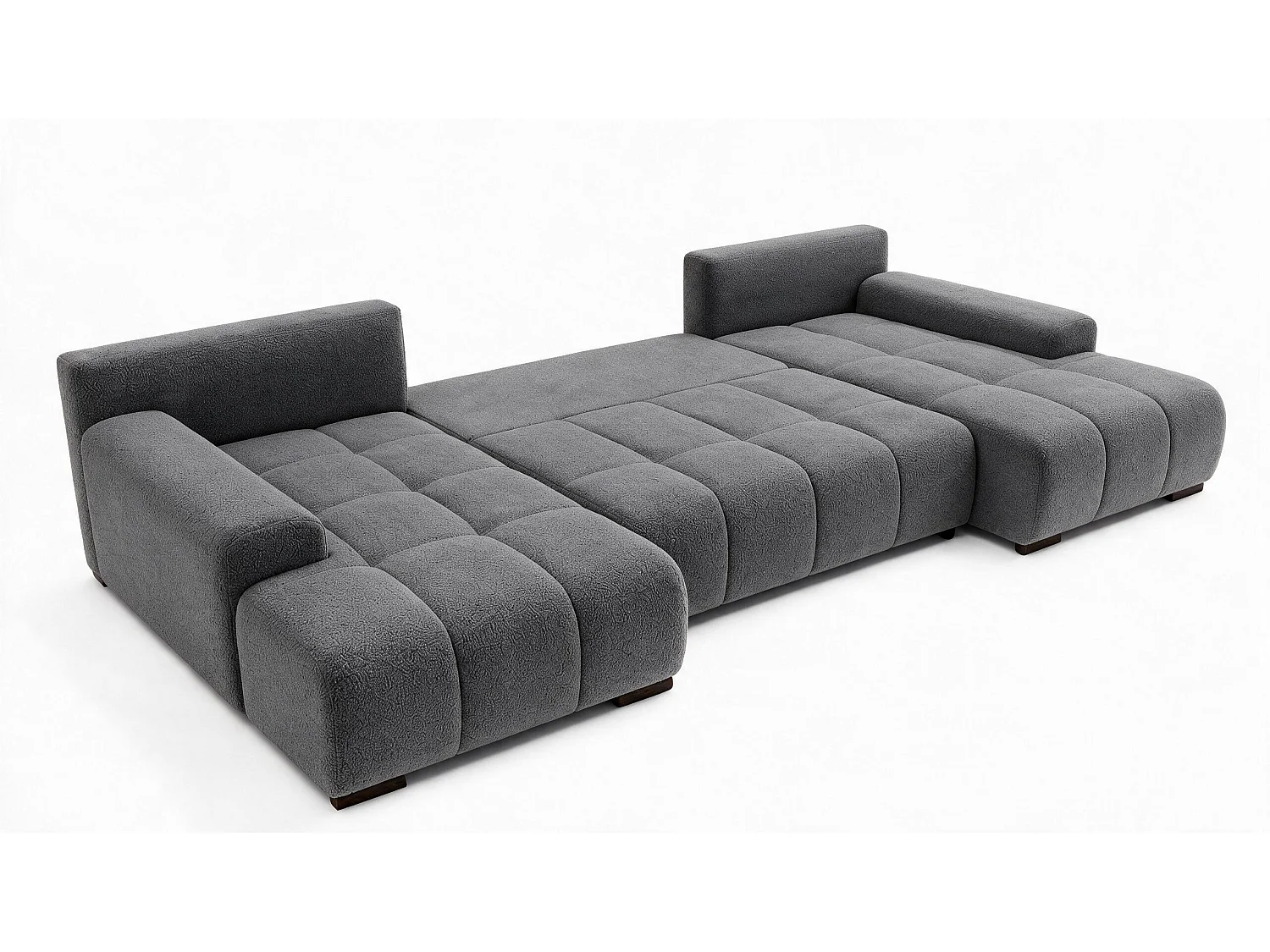 WOHNLANDSCHAFT OVIA U mit Bettkasten und Schlaffunktion, Bouclé-Stoff in U-Form