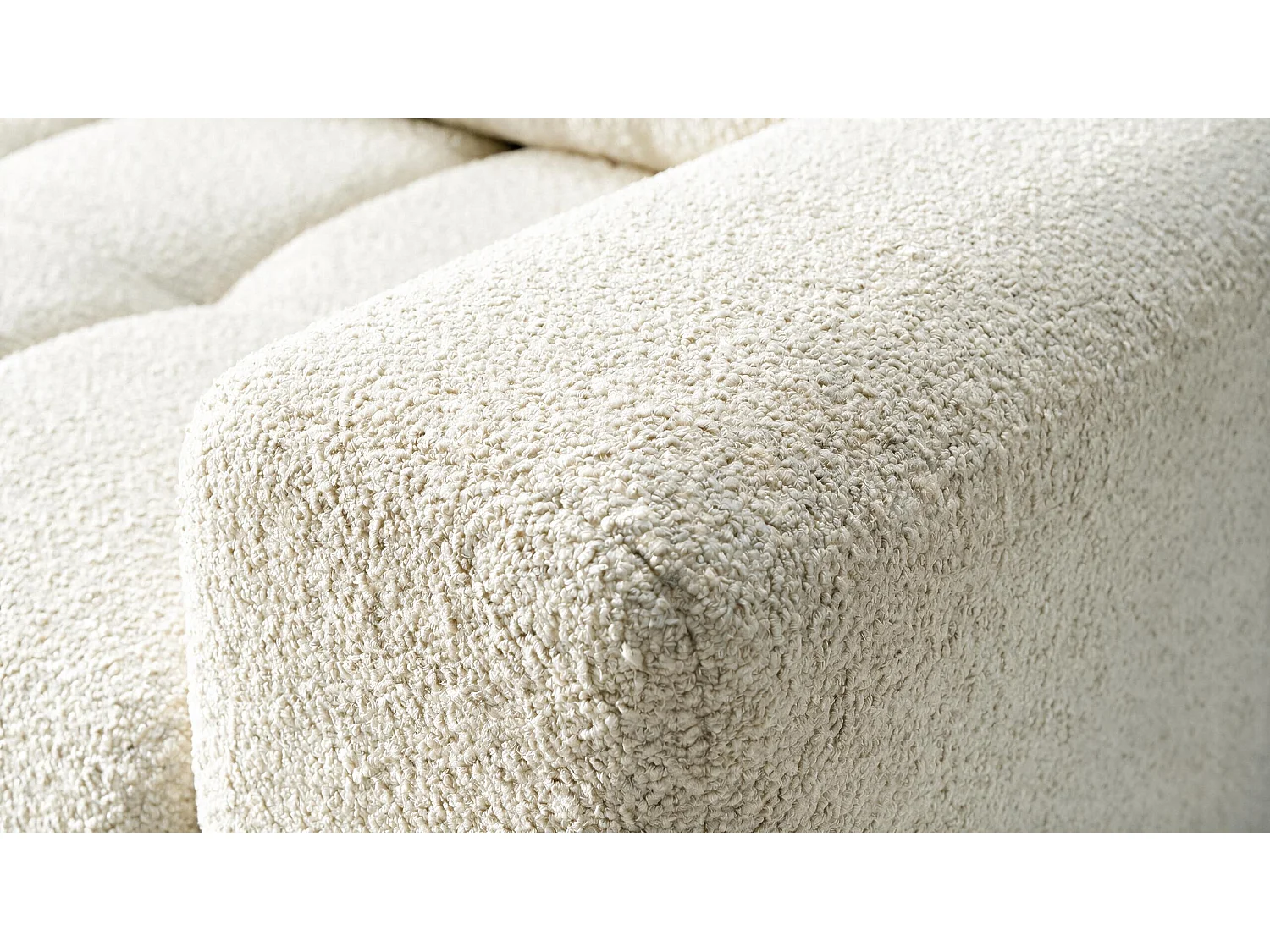 ECKSOFA Ovia mit Bettkasten und Schlaffunktion, Bouclé-Stoff in L-Form