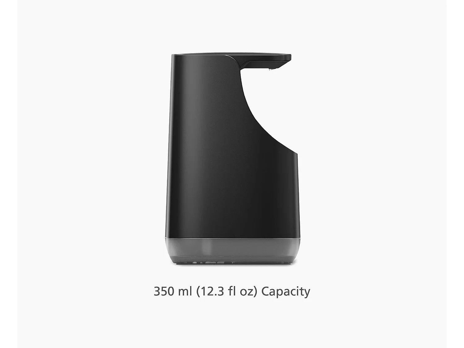 Distributeur de savon compact Joseph Joseph Slim, finition noire mate, design efficace, pompe facile à utiliser, capacité de 350 ml, idéal pour les salles de bain.