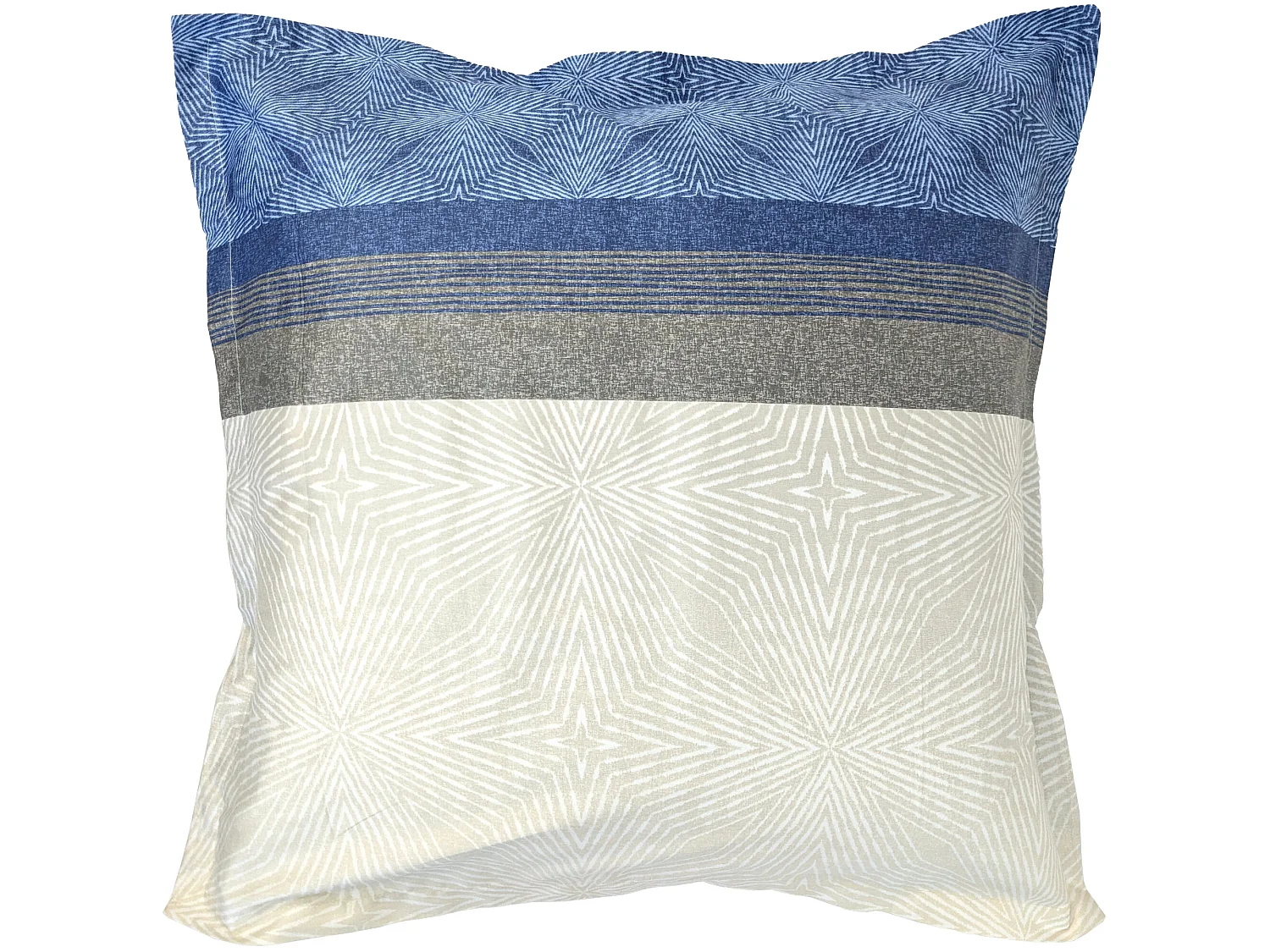 Parure de lit 240x220 cm 65x65 cm satin de coton TIAGO bleu Indigo