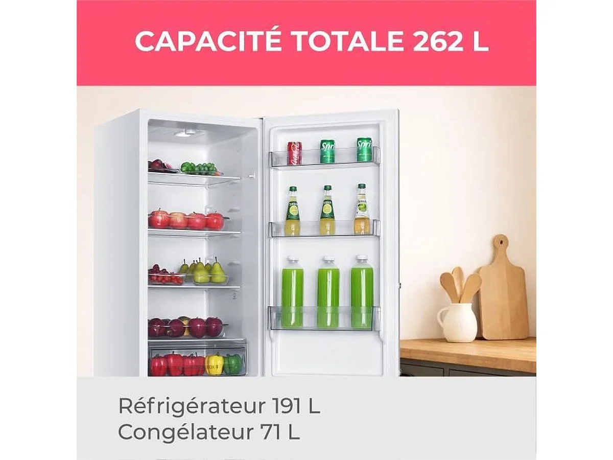 Réfrigérateur combiné OCEANIC OCEAFC262STDW 262 L blanc - congélateur bas