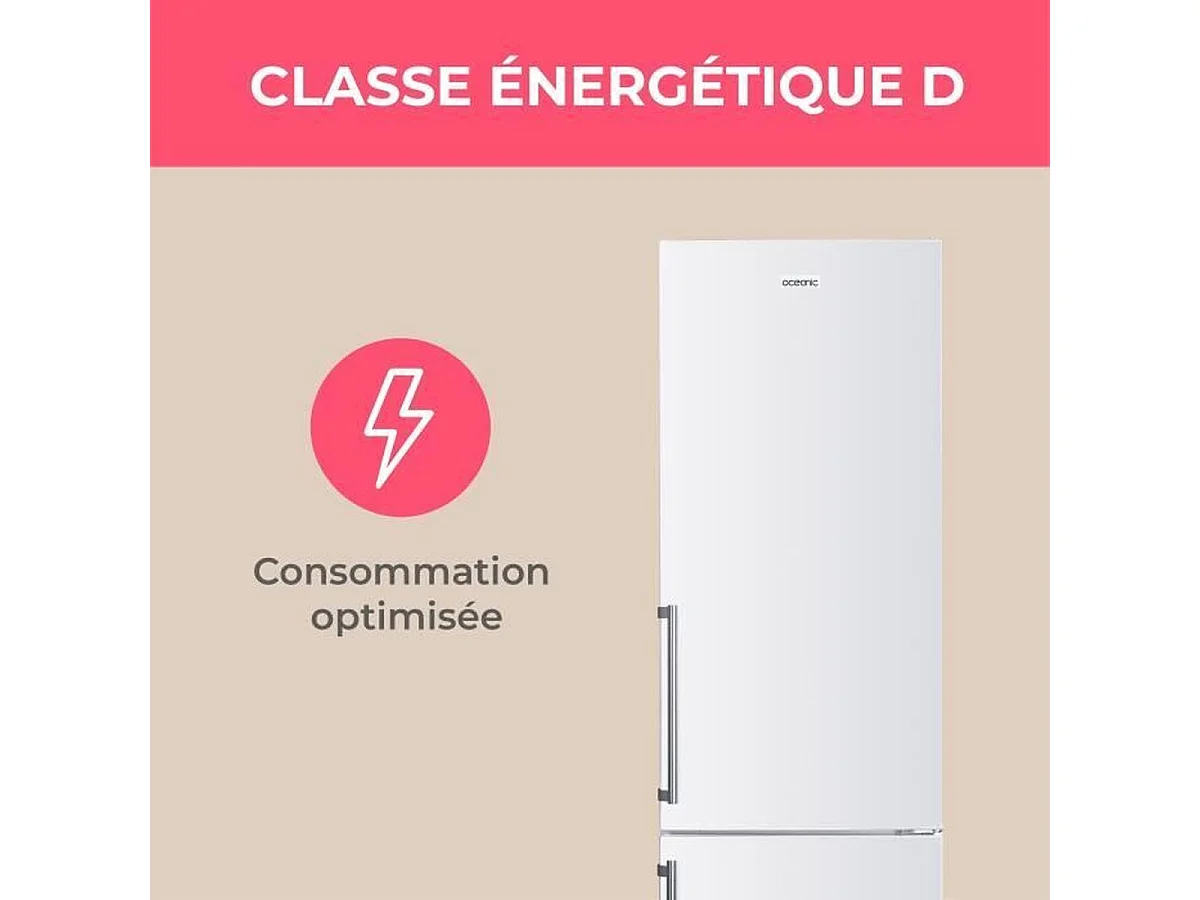 Réfrigérateur combiné OCEANIC OCEAFC262STDW 262 L blanc - congélateur bas