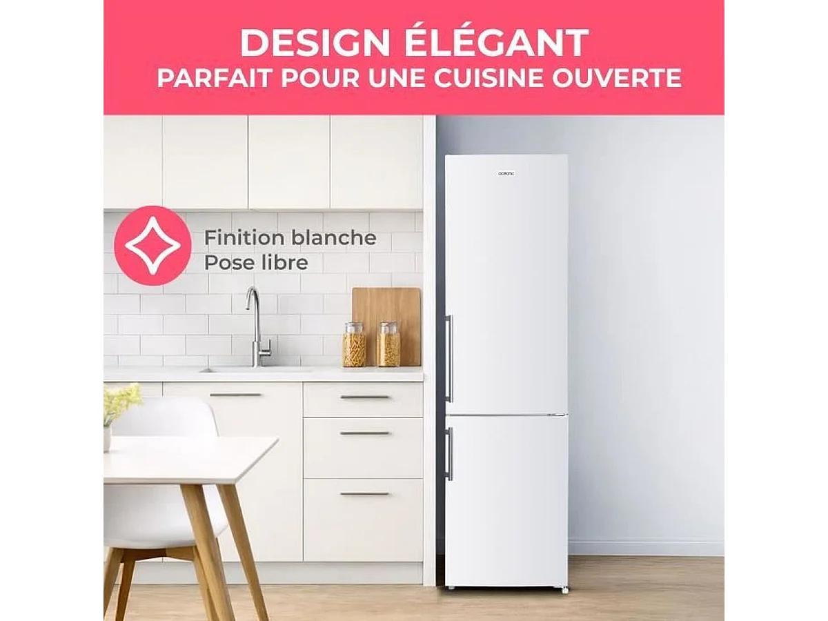 Réfrigérateur combiné OCEANIC OCEAFC262STDW 262 L blanc - congélateur bas