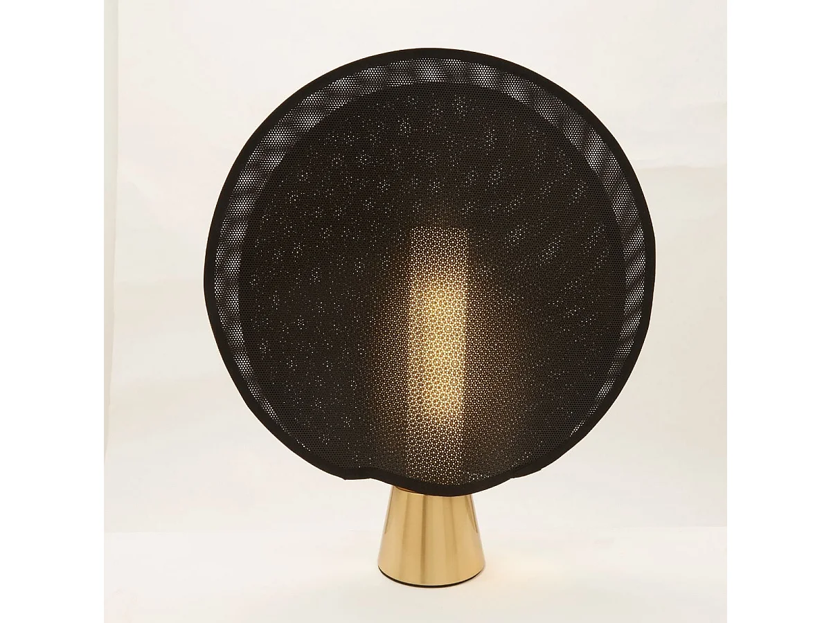 Hedendaagse Mesh Lamp D.36cm, E27 LED, 2W, Goud/Zwart of Zwart/Goud, Metaal-PVC, Verf-Messing