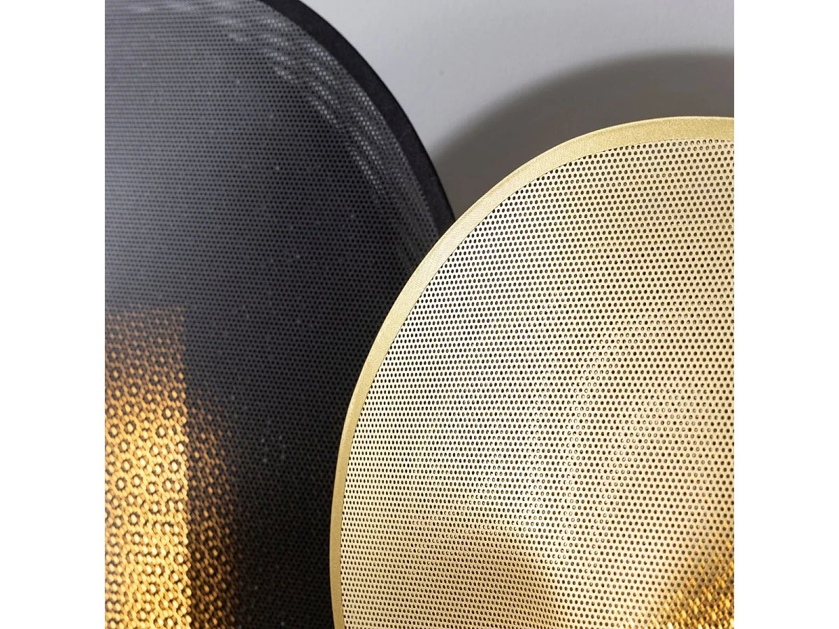 Hedendaagse Mesh Lamp D.36cm, E27 LED, 2W, Goud/Zwart of Zwart/Goud, Metaal-PVC, Verf-Messing