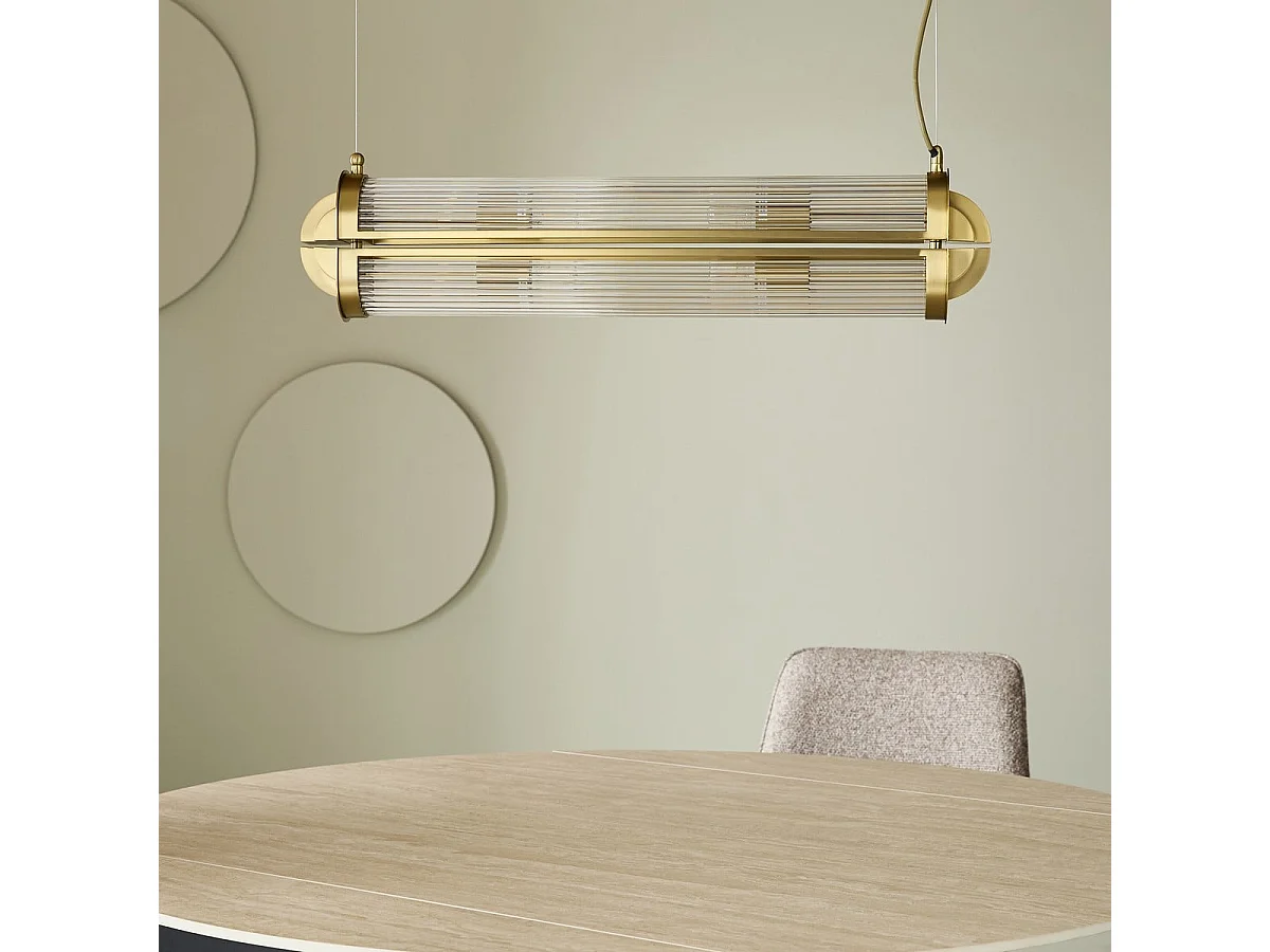 Lustre en verre et métal doré GRAND REX