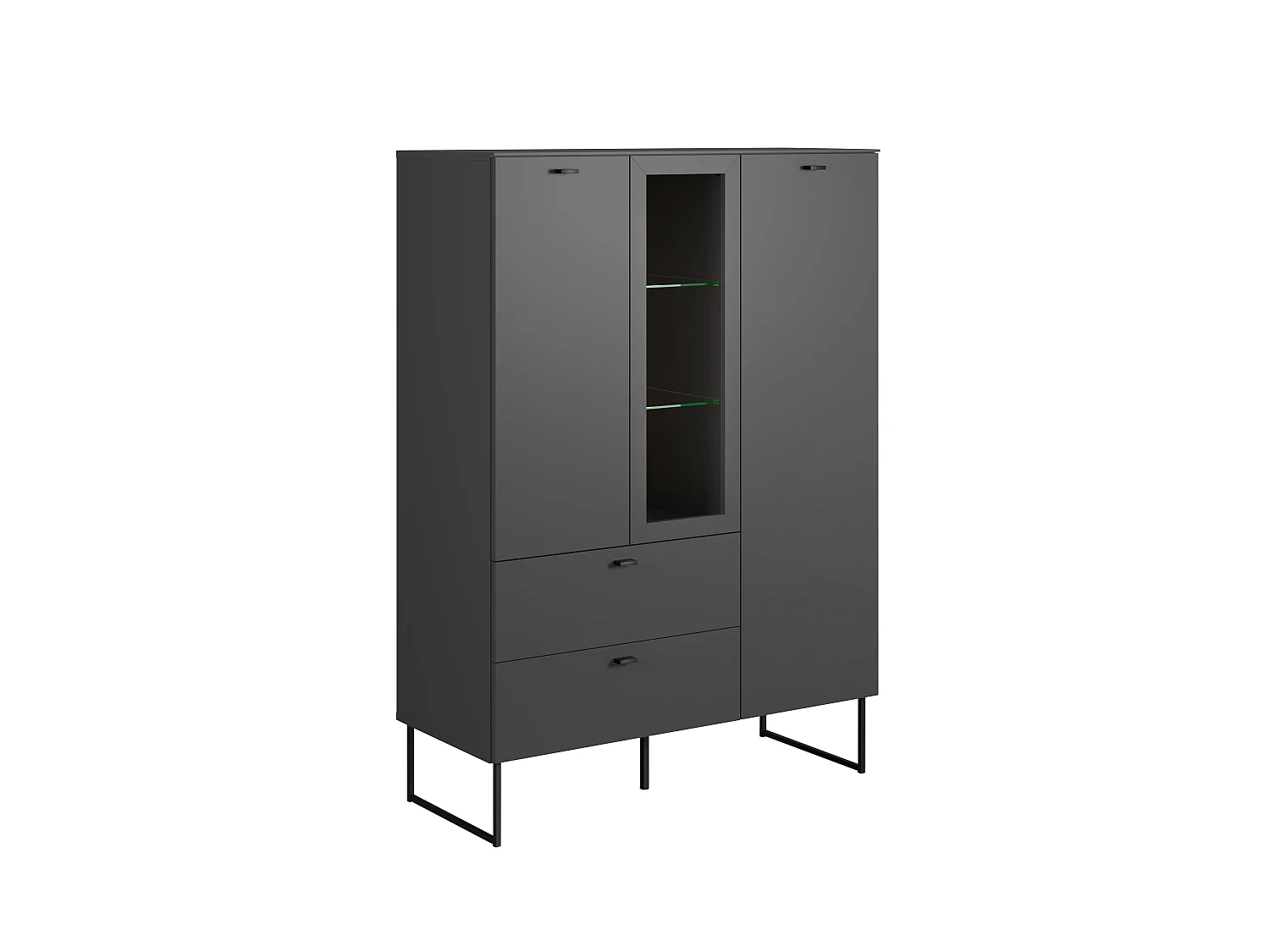 Buffet haut 2 portes, 2 tiroirs et 1 niche ouverte L100 cm - VELA