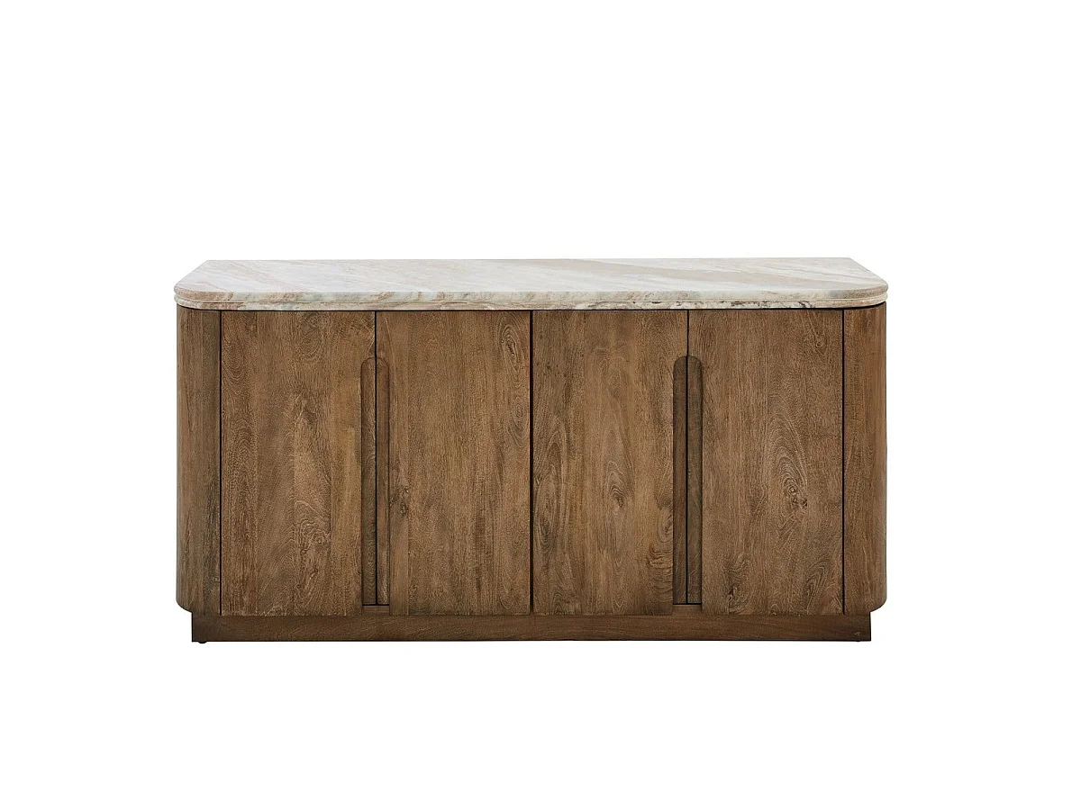 Sideboard aus Massivholz und Marmor BUREN