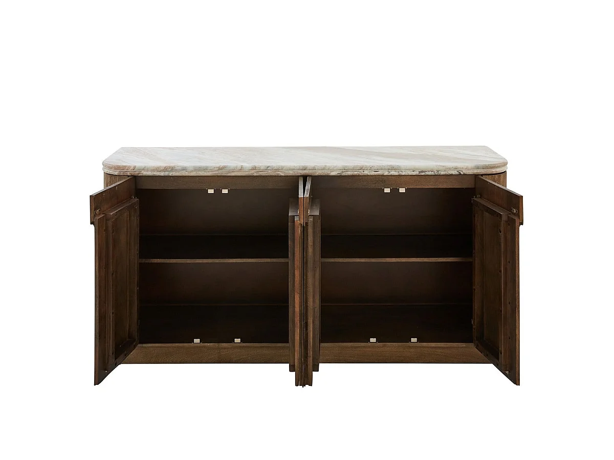 Sideboard aus Massivholz und Marmor BUREN