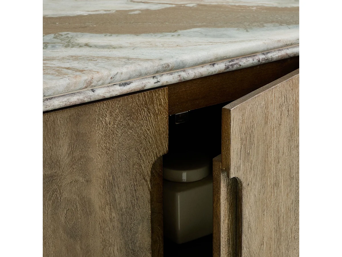Sideboard aus Massivholz und Marmor BUREN
