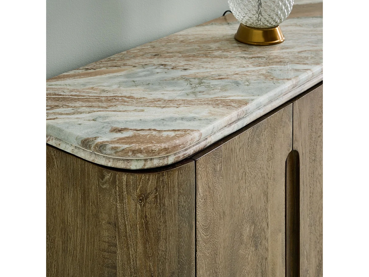 Sideboard aus Massivholz und Marmor BUREN
