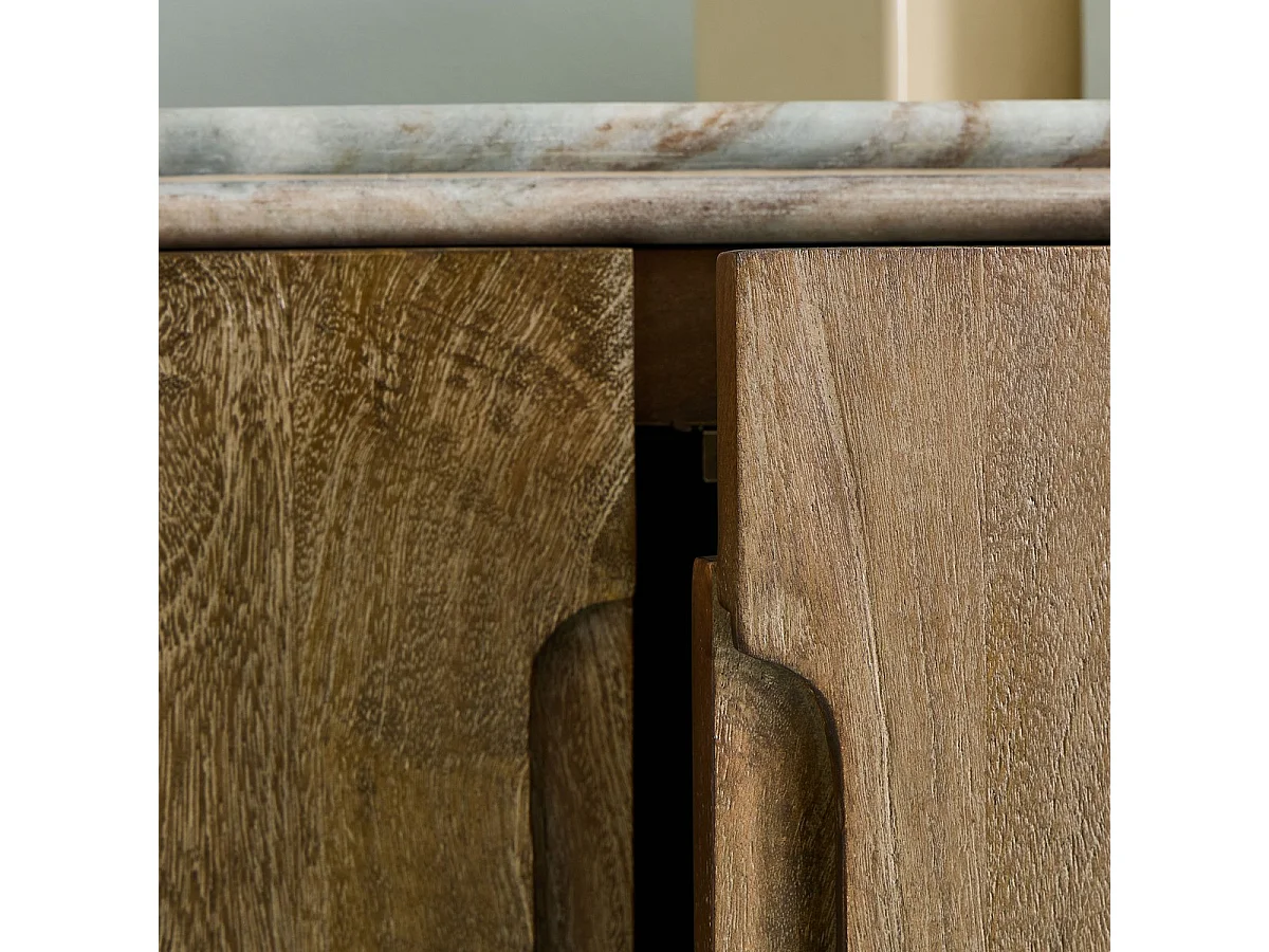 Sideboard aus Massivholz und Marmor BUREN