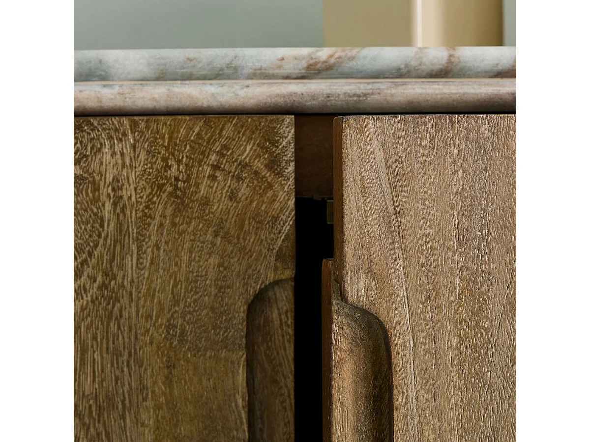 Sideboard aus Massivholz und Marmor BUREN