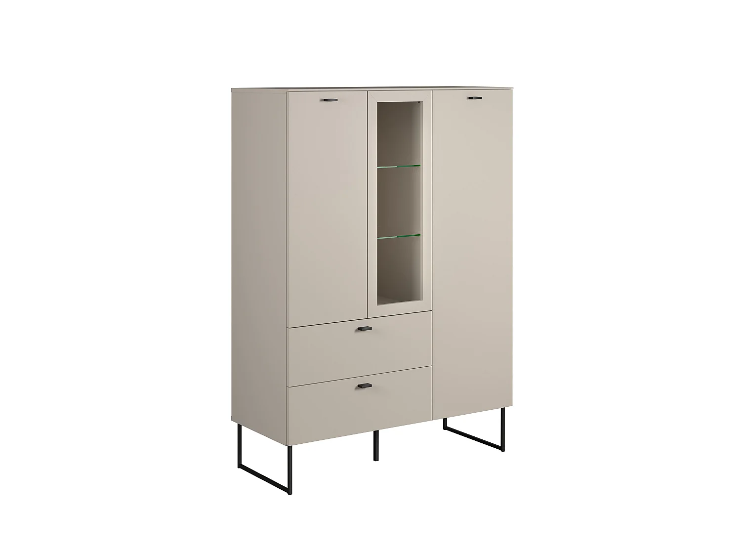 Highboard mit 2 Türen, 2 Schubladen und 1 offenem Fach B100 cm - VELA