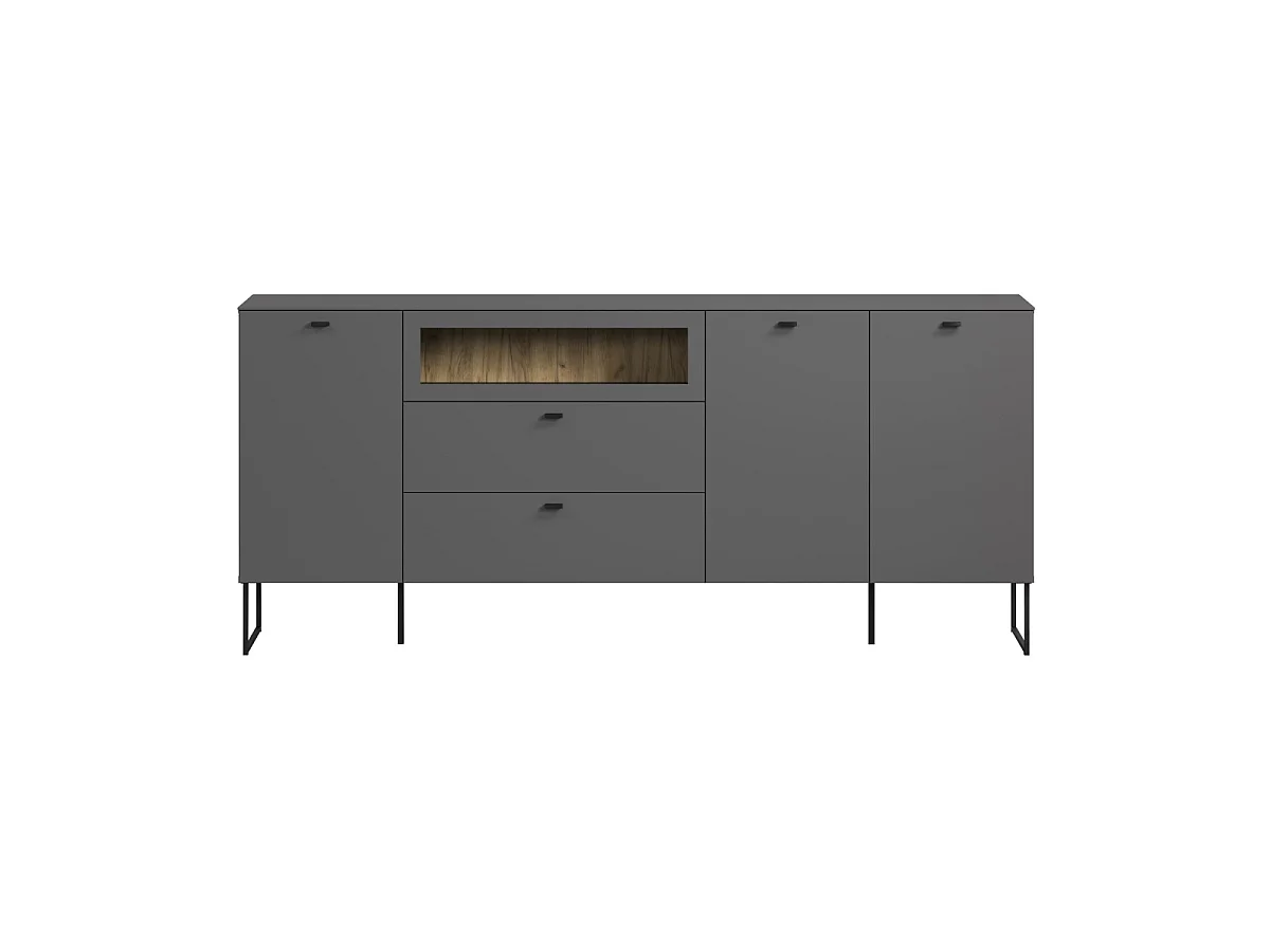 Buffet 3 portes, 2 tiroirs et 1 niche ouverte L191 cm - VELA