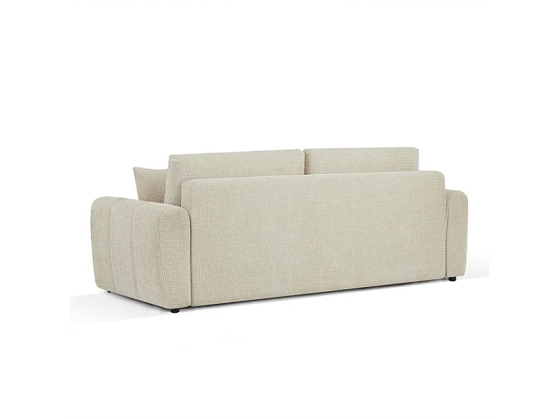 Canapé droit convertible tissu texturé 3 places beige CABOURG