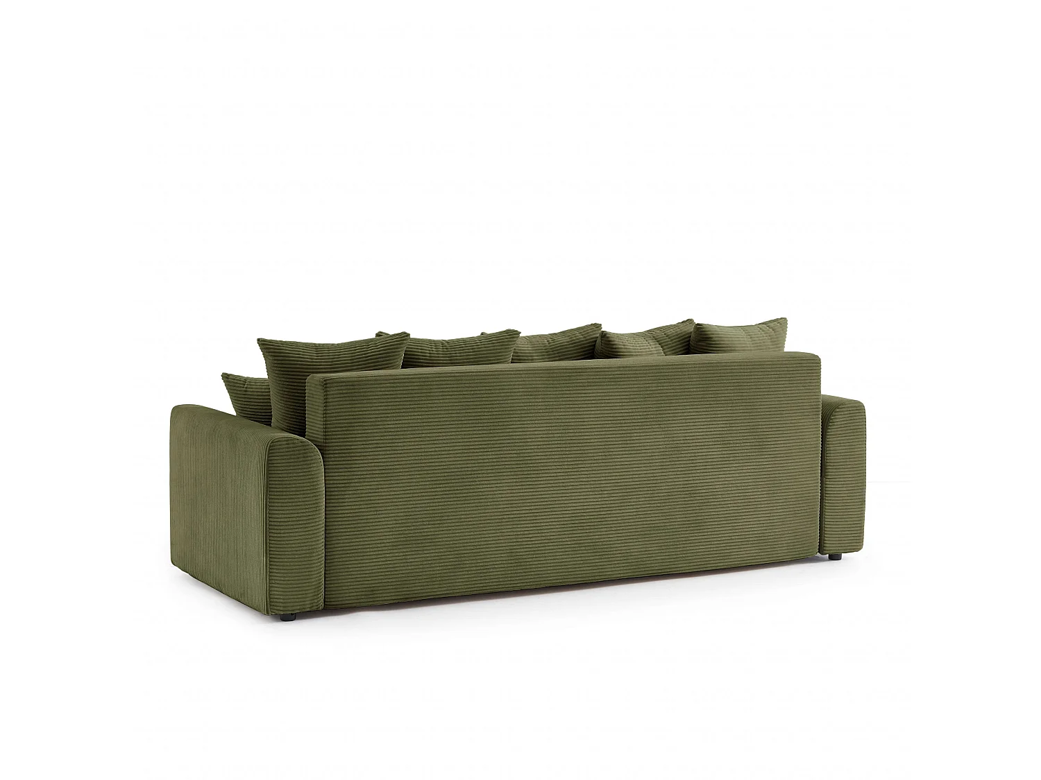 Canapé droit convertible velours 3 places vert ELVYN