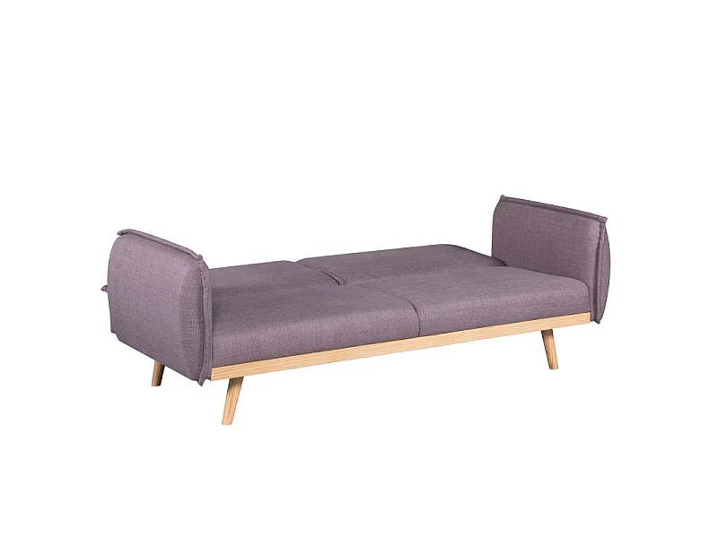 Canapé droit convertible tissu 3 places mauve BIARRITZ