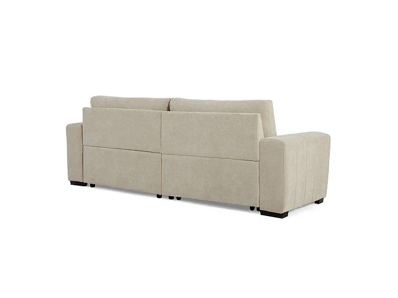 Canapé d'angle convertible réversible tissu 4 places beige AZURE