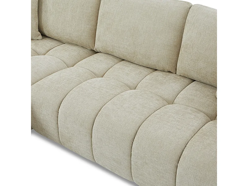 Canapé d'angle gauche fixe tissu chenille 4 places taupe SENLIS