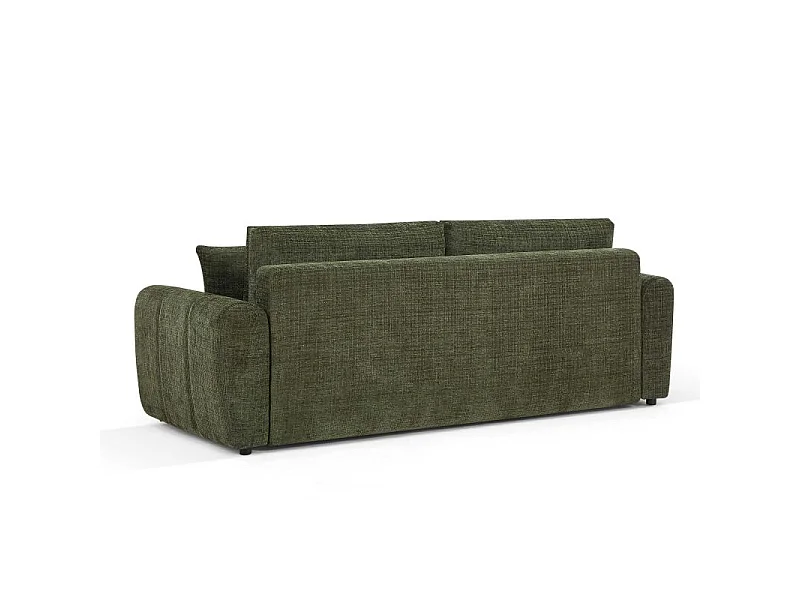 Canapé droit convertible tissu texturé 3 places vert CABOURG